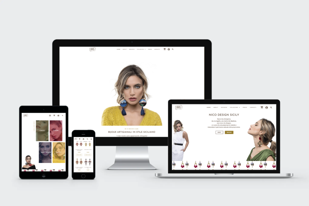 Mockup sito web Nico Design Sicily